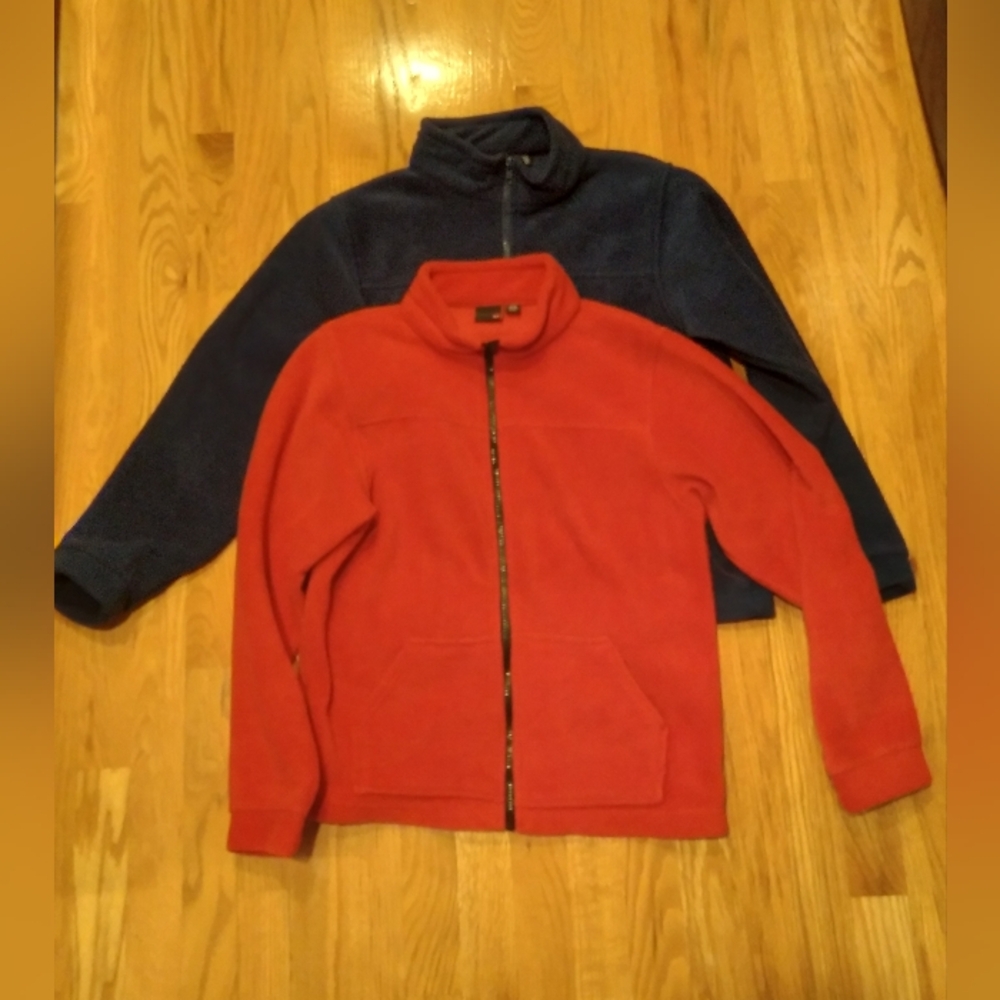 2 Fission Boys Full-Zip Fleece Jackets - Red And Blue